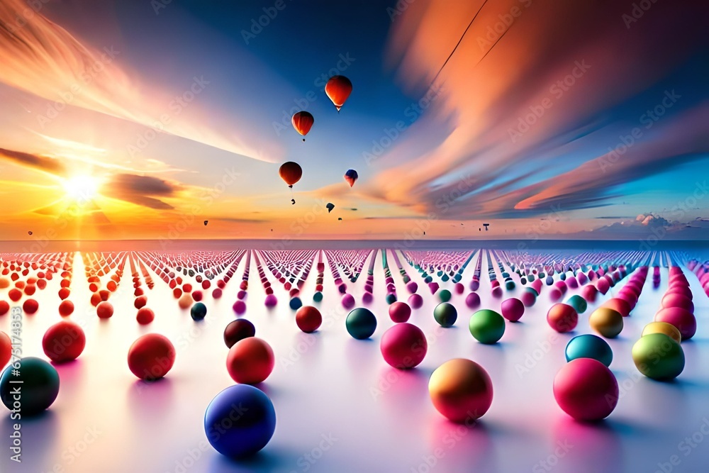 Canvas Prints balloons on the beach