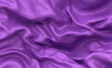 Purple drapery fabric. 3d abstract background