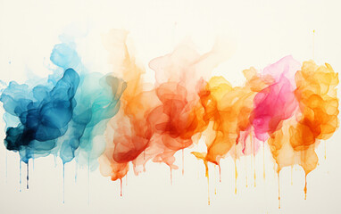 Fototapeta premium Smokey, watercolour and design with art, painting and decoration for texture, creative and background. Ai generated, banner and pattern with abstract fantasy and colours.