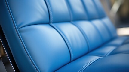 Closeup of blue lounge chair. Modern minimalist home living room interior. materials for furniture finishing