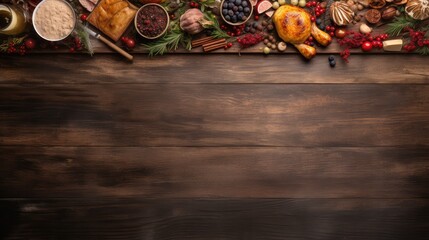 food wooden board holiday top view illustration gourmet table, meat delicious, snack dinner food wooden board holiday top view - obrazy, fototapety, plakaty