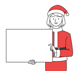 クリスマス　女性　サンタ服　パネル