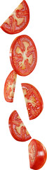 falling red tomato