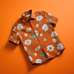 fashion flower shirt mock up Generative Ai