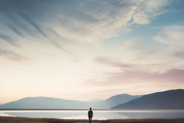 Fototapeta premium Embracing Tranquility: A Journey of Consciousness, Mindfulness, and Connection in Nature's Embrace 