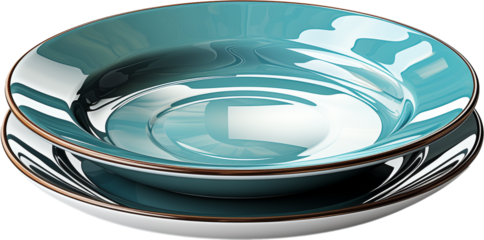 비어있고 깨끗한 부엌에서 쓸만한 도자기로 된 푸른 접시