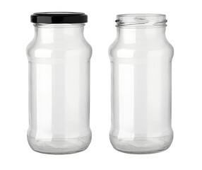 Glass jars isolated