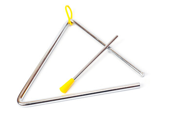 Metal triangle, percussion musical instrument, easy to use for orchestras and ensembles.