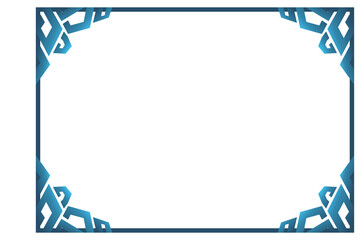 Obraz premium Blue Gradation Ornament Border With Transparent Background