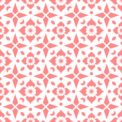 Seamless pattern with pink abstract floral pattern