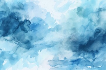 Fototapeta na wymiar Aesthetic blue watercolor background. Generative AI