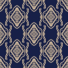 Ethnic vintage retro oriental geometric style seamless pattern. Abstract traditional folk. Ikat tropical texture textile background. Abstract hand drawing.