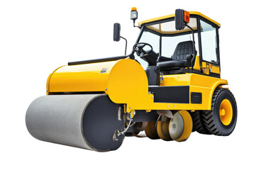 Pavement Compaction with Road Roller on Transparent PNG