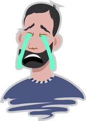Sticker Of A Cartoon Bearded Man