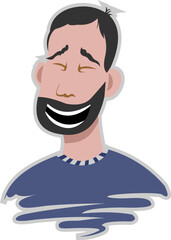 Sticker Of A Cartoon Bearded Man