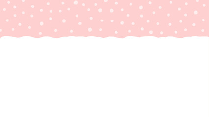雪のような水玉模様とピンク色のかわいい背景 - 手描きの冬･ホリデーシーズンのイメージ素材 - 16:9
