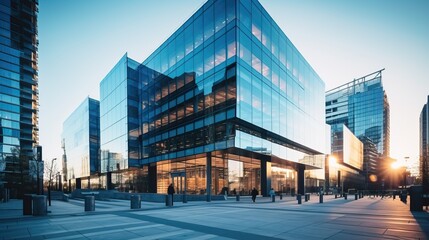 Modern office building in the city. Business and financial concept - obrazy, fototapety, plakaty