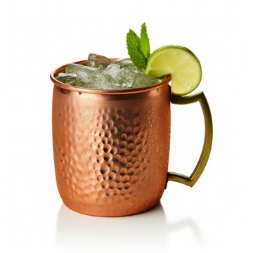 A Refreshing Drink in a Shiny Copper Mug