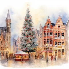 Fototapeta premium christmas market square