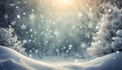 christmas background with snowflakes, generative AI - obrazy, fototapety, plakaty