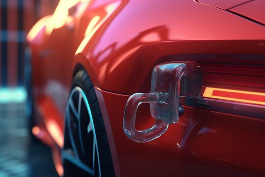Close-up of a secured car. Rendered in 3D. Generative AI