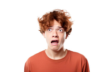 Expression of Teenage Boy Disgust Isolated on transparent background - obrazy, fototapety, plakaty