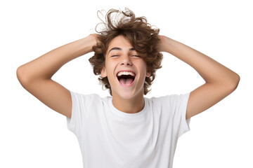 Expressive Teenager Euphoric Isolated on transparent background