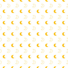 Seamless pattern with yellow moon