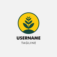 a logo that connects the sun and plants in yellow and green on a white background