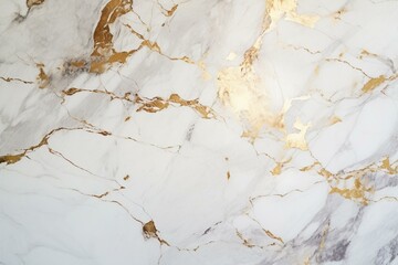 Luxurious white and gold marble texture for artistic wall designs. Generative AI
