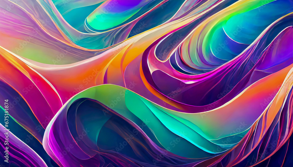 Wall mural abstract colorful background with lines and waves