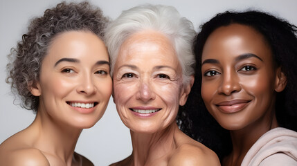 Women of various ages take care of themselves to look beautiful for their age.