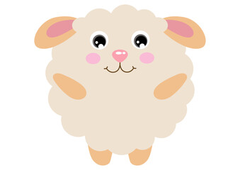 Cute sheep with round body