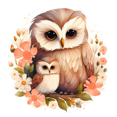 Obraz premium Mom and baby animals. 