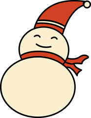 snowman with santa hat