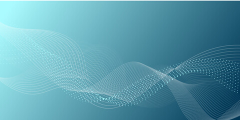 Abstract wave element for design line and dots. Digital frequency track equalizer. Stylized line art background.Curved wavy line, smooth stripe Vector Line wave particles abstract vector for business.