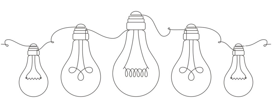 Aesthetic light bulb vector line art design suitable