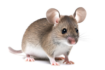 House mouse Mus musculus, cut out and isoled on a white background.