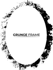 Black and white Grunge photo frame, Grunge border background. Abstract vintage grunge round stock brush album element, square vector template old photo frame effect and film grain texture