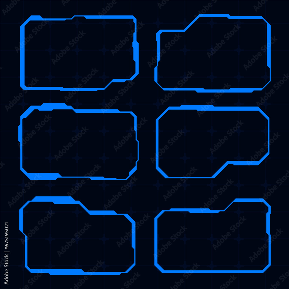 Poster vector hud frame technology futuristic interface element.