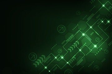 Vector hi-tech futuristic concept. Network technology abstract background.