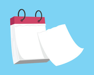A calendar where you need to tear off pages. Vector illustration in flat style