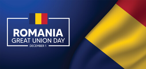 Fototapeta na wymiar Romania Great Union Day 1 December vector poster