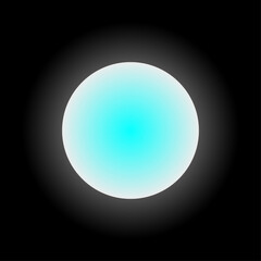Blue super moon shining on a black background