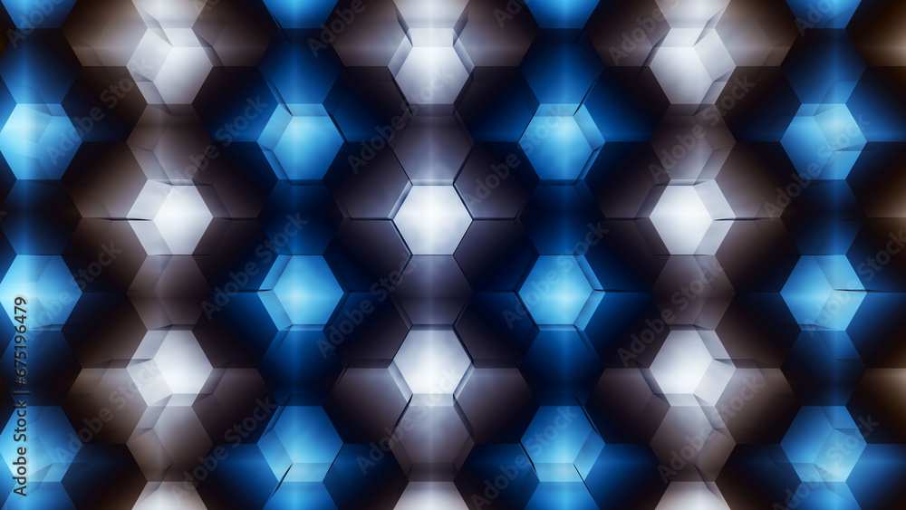 Poster futuristic hexagon background. abstract technology background. technology concept. big data. 3d rend