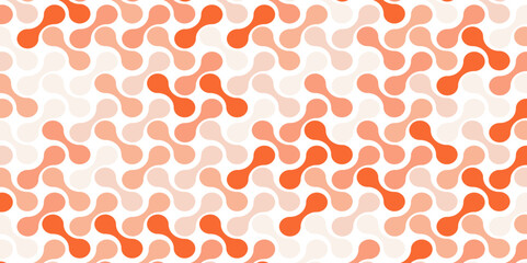 Seamless pattern random orange and white Metaballs on white background.Wrapping paper,Scrapbook paper.Tiling Vector illustration Background.Multicolor truchet tiling connections illustration...