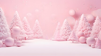 Fototapeta na wymiar Pink christmas Theme wallpaer