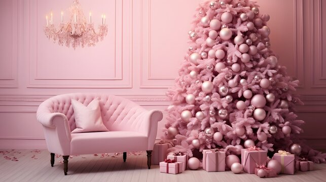 Pink christmas Theme wallpaer