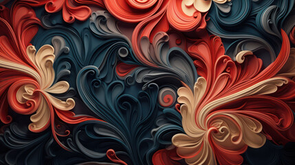 3D Abstract colorful floral background design as wallpaper illustration