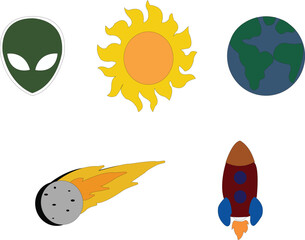 sun earth alien meteor rocket